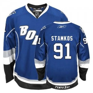 Reebok Tampa Bay Lightning 91 Men's Steven Stamkos Premier Blue Third NHL Jersey