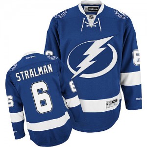 Reebok Tampa Bay Lightning 6 Men's Anton Stralman Authentic Royal Blue Home NHL Jersey