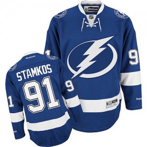 Reebok Tampa Bay Lightning 91 Youth Steven Stamkos Premier Blue Home NHL Jersey
