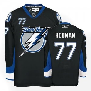 Reebok Tampa Bay Lightning 77 Men's Victor Hedman Authentic Black NHL Jersey