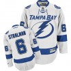 Reebok Tampa Bay Lightning 6 Men's Anton Stralman Premier White Away NHL Jersey