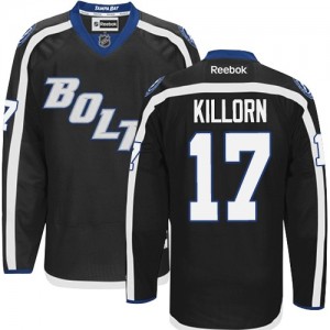 Reebok Tampa Bay Lightning 17 Men's Alex Killorn Premier Black Third NHL Jersey
