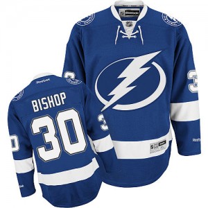 Reebok Tampa Bay Lightning 30 Men's Ben Bishop Premier Blue Home NHL Jersey