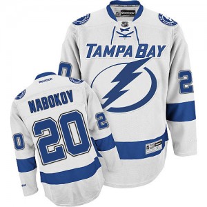 Reebok Tampa Bay Lightning 20 Men's Evgeni Nabokov Authentic White Away NHL Jersey