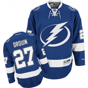 Reebok Tampa Bay Lightning 27 Men's Jonathan Drouin Authentic Royal Blue Home NHL Jersey