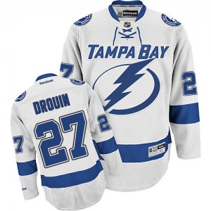 Reebok Tampa Bay Lightning 27 Men's Jonathan Drouin Authentic White Away NHL Jersey