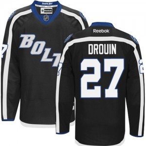 Reebok Tampa Bay Lightning 27 Men's Jonathan Drouin Premier Black Third NHL Jersey