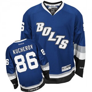 Reebok Tampa Bay Lightning 86 Men's Nikita Kucherov Authentic Royal Blue Third NHL Jersey