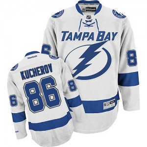Reebok Tampa Bay Lightning 86 Men's Nikita Kucherov Authentic White Away NHL Jersey