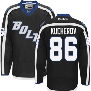 Reebok Tampa Bay Lightning 86 Men's Nikita Kucherov Premier Black Third NHL Jersey
