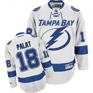 Reebok Tampa Bay Lightning 18 Men's Ondrej Palat Premier White Away NHL Jersey