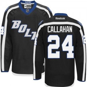Reebok Tampa Bay Lightning 24 Men's Ryan Callahan Authentic Black Third NHL Jersey