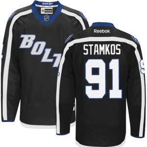 Reebok Tampa Bay Lightning 91 Men's Steven Stamkos Premier Black Third NHL Jersey