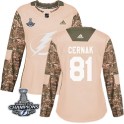 Adidas Tampa Bay Lightning Women's Erik Cernak Authentic Camo Veterans Day Practice 2020 Stanley Cup Champions NHL Jersey