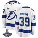 Fanatics Branded Tampa Bay Lightning Youth Enrico Ciccone Breakaway White Away 2020 Stanley Cup Champions NHL Jersey
