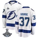 Fanatics Branded Tampa Bay Lightning Youth Yanni Gourde Breakaway White Away 2020 Stanley Cup Champions NHL Jersey