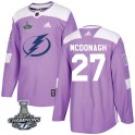 Adidas Tampa Bay Lightning Men's Ryan McDonagh Authentic Purple Fights Cancer Practice 2020 Stanley Cup Champions NHL Jersey