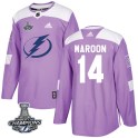 Adidas Tampa Bay Lightning Youth Pat Maroon Authentic Purple Fights Cancer Practice 2020 Stanley Cup Champions NHL Jersey