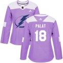 Adidas Tampa Bay Lightning Women's Ondrej Palat Authentic Purple Fights Cancer Practice NHL Jersey