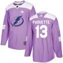 Adidas Tampa Bay Lightning Men's Cedric Paquette Authentic Purple Fights Cancer Practice NHL Jersey