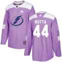 Adidas Tampa Bay Lightning Men's Jan Rutta Authentic Purple Fights Cancer Practice NHL Jersey