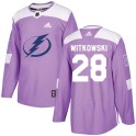 Adidas Tampa Bay Lightning Men's Luke Witkowski Authentic Purple Fights Cancer Practice NHL Jersey