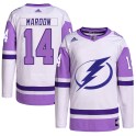 Adidas Tampa Bay Lightning Youth Pat Maroon Authentic White/Purple Hockey Fights Cancer Primegreen NHL Jersey