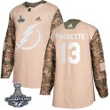 Adidas Tampa Bay Lightning Youth Cedric Paquette Authentic Camo Veterans Day Practice 2020 Stanley Cup Champions NHL Jersey