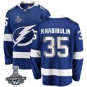 Fanatics Branded Tampa Bay Lightning Youth Nikolai Khabibulin Breakaway Blue Home 2020 Stanley Cup Champions NHL Jersey