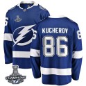 Fanatics Branded Tampa Bay Lightning Youth Nikita Kucherov Breakaway Blue Home 2020 Stanley Cup Champions NHL Jersey