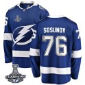 Fanatics Branded Tampa Bay Lightning Youth Oleg Sosunov Breakaway Blue Home 2020 Stanley Cup Champions NHL Jersey