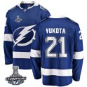 Fanatics Branded Tampa Bay Lightning Youth Mick Vukota Breakaway Blue Home 2020 Stanley Cup Champions NHL Jersey