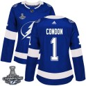Adidas Tampa Bay Lightning Women's Mike Condon Authentic Blue Home 2020 Stanley Cup Champions NHL Jersey