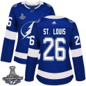 Adidas Tampa Bay Lightning Women's Martin St. Louis Authentic Blue Home 2020 Stanley Cup Champions NHL Jersey