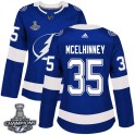 Adidas Tampa Bay Lightning Women's Curtis McElhinney Authentic Blue Home 2020 Stanley Cup Champions NHL Jersey