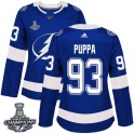 Adidas Tampa Bay Lightning Women's Daren Puppa Authentic Blue Home 2020 Stanley Cup Champions NHL Jersey