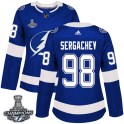Adidas Tampa Bay Lightning Women's Mikhail Sergachev Authentic Blue Home 2020 Stanley Cup Champions NHL Jersey