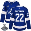 Adidas Tampa Bay Lightning Women's Kevin Shattenkirk Authentic Blue Home 2020 Stanley Cup Champions NHL Jersey