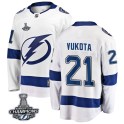 Fanatics Branded Tampa Bay Lightning Men's Mick Vukota Breakaway White Away 2020 Stanley Cup Champions NHL Jersey