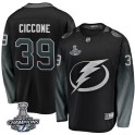 Fanatics Branded Tampa Bay Lightning Youth Enrico Ciccone Breakaway Black Alternate 2020 Stanley Cup Champions NHL Jersey