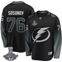Fanatics Branded Tampa Bay Lightning Youth Oleg Sosunov Breakaway Black Alternate 2020 Stanley Cup Champions NHL Jersey