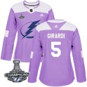 Adidas Tampa Bay Lightning Women's Dan Girardi Authentic Purple Fights Cancer Practice 2020 Stanley Cup Champions NHL Jersey