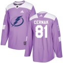 Adidas Tampa Bay Lightning Youth Erik Cernak Authentic Purple Fights Cancer Practice NHL Jersey