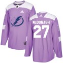 Adidas Tampa Bay Lightning Youth Ryan McDonagh Authentic Purple Fights Cancer Practice NHL Jersey