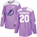 Adidas Tampa Bay Lightning Youth Mikael Renberg Authentic Purple Fights Cancer Practice NHL Jersey