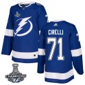 Adidas Tampa Bay Lightning Men's Anthony Cirelli Authentic Blue Home 2020 Stanley Cup Champions NHL Jersey