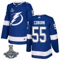 Adidas Tampa Bay Lightning Men's Braydon Coburn Authentic Blue Home 2020 Stanley Cup Champions NHL Jersey