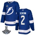 Adidas Tampa Bay Lightning Men's Luke Schenn Authentic Blue Home 2020 Stanley Cup Champions NHL Jersey