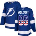 Adidas Tampa Bay Lightning Men's Andrei Vasilevskiy Authentic Blue USA Flag Fashion NHL Jersey