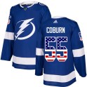 Adidas Tampa Bay Lightning Men's Braydon Coburn Authentic Blue USA Flag Fashion NHL Jersey